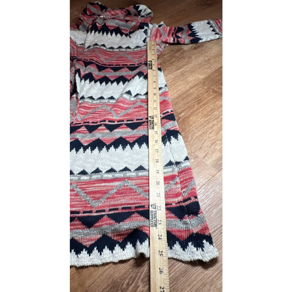 Great Northwest Indigo Hooded Medium Cardigan Sweater Women's Western Aztec - Picture 5 of 8